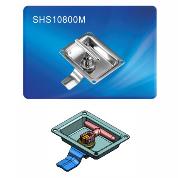 冷藏车不锈钢平面盒锁 304嵌入式隐藏式工业设备机械柜体车辆门锁SHS10800M